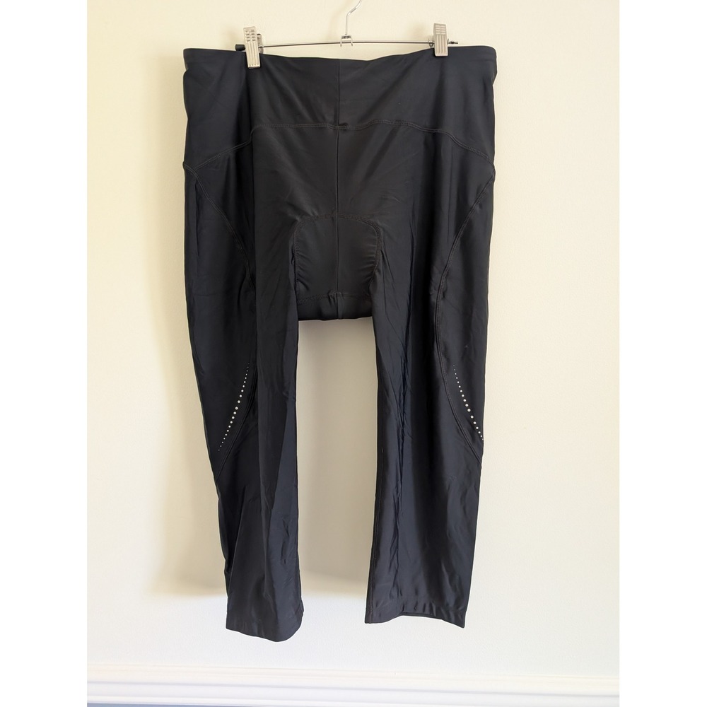 Baleaf Womens 3XL Black Padded Cycling Capri Pants UPF 50+ High Waisted Leggings